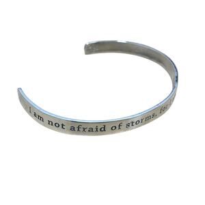 Sterling Silver Inspiration Quote Bracelet Louisa May Alcott Afraid Storms Ship